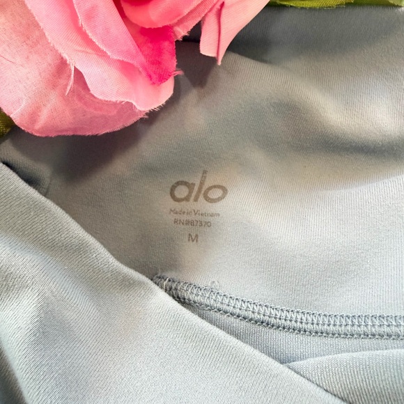 ALO Yoga High Waist Moto Contouring Muted Blue Mesh Gym Medium Leggings - Picture 2 of 11